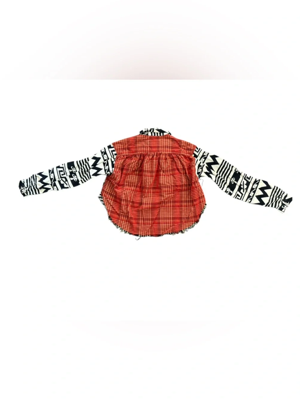 BDG Tripped Up Button Up Crop Shirt Urban Outfitters Mushroom Plaid Corduroy - Picture 6 of 6